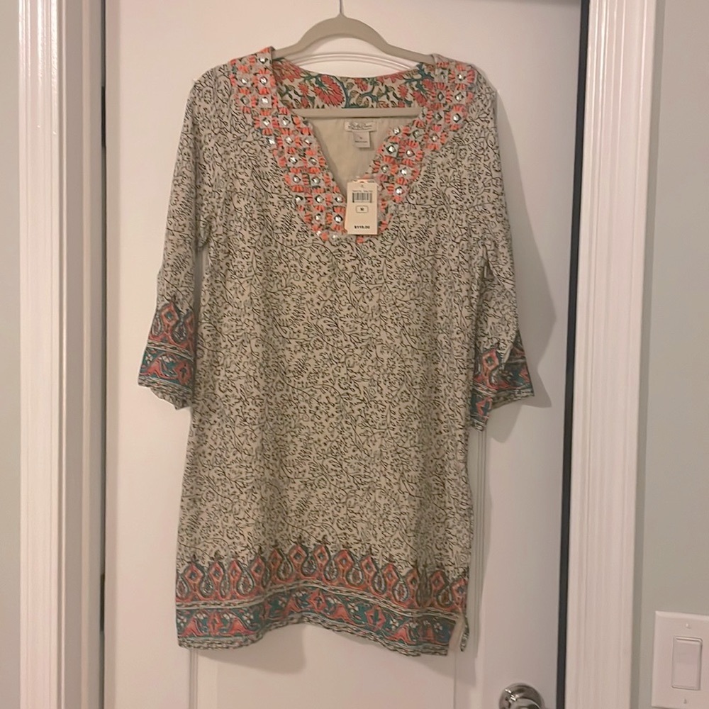 NWT Lucky Brand Embroidered Dress Medium